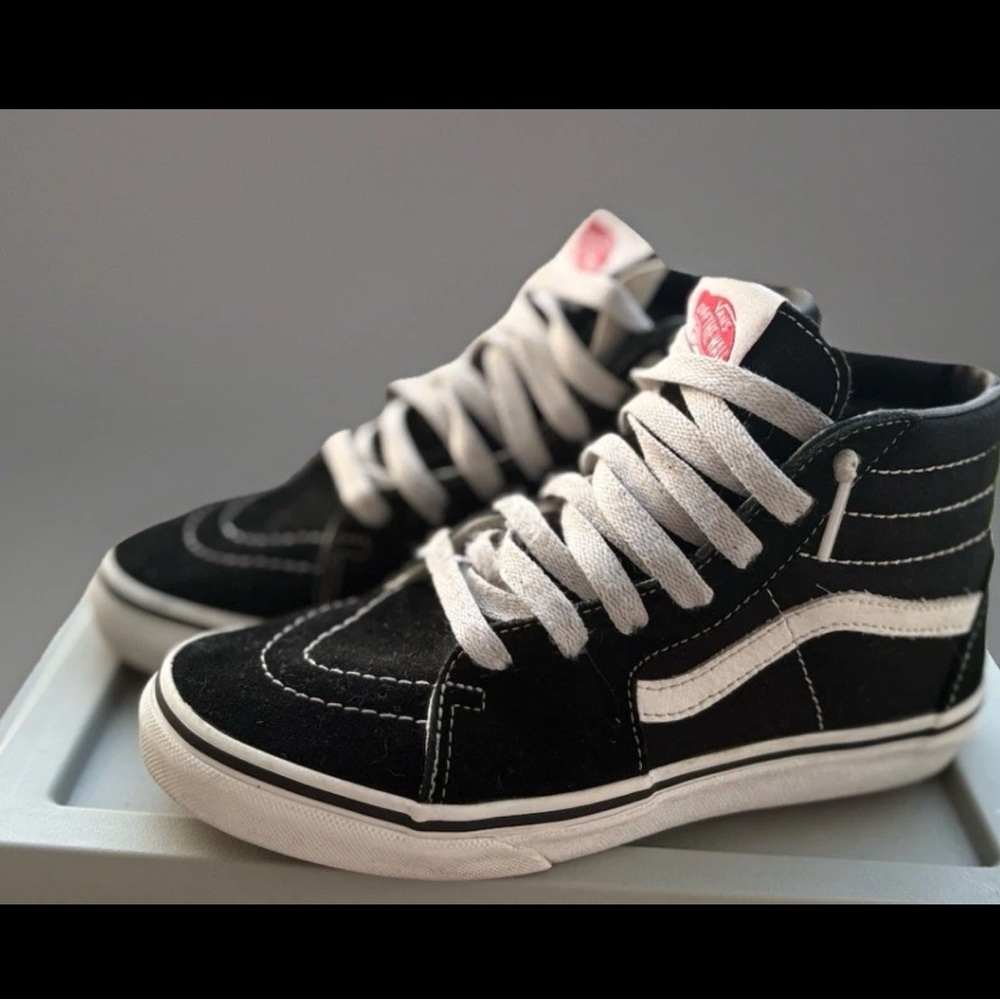 Vans Sk8-Hi Black White Size 3Y Youth Kids High Top Skate Shoes Classic